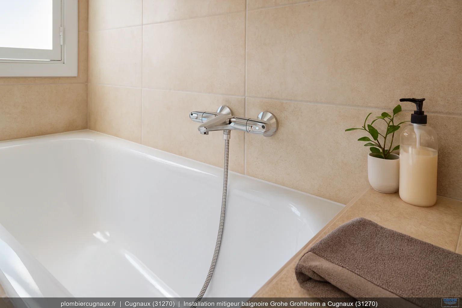 Installation mitigeur baignoire Grohe Grohtherm a Cugnaux (31270)